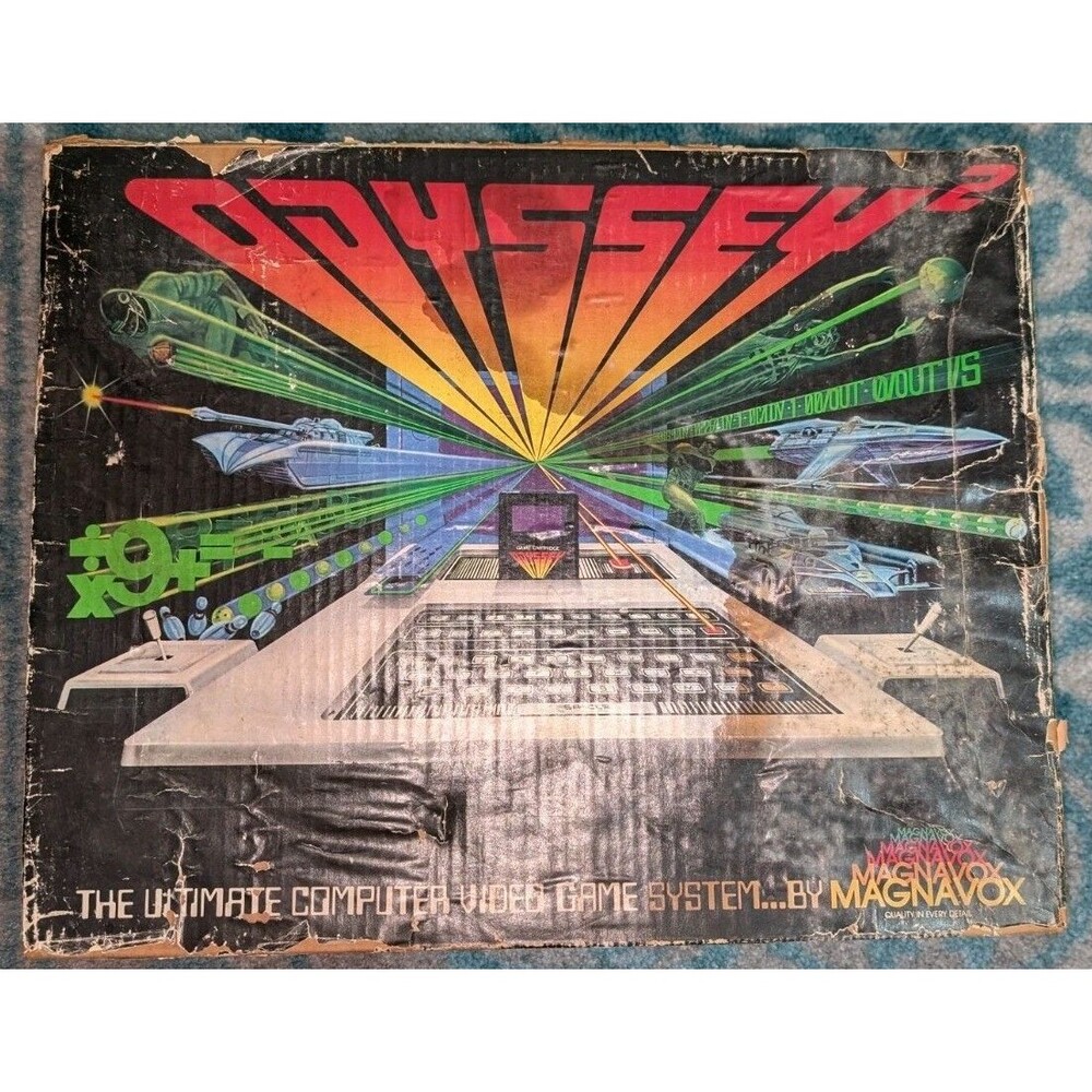 Magnavox Odyssey 2 CIB - Water Dmg Box - Console In Excellent Condition
